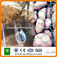 Flood bank or guiding bank hot dipped galvanized PVC coated wire mesh gabion box